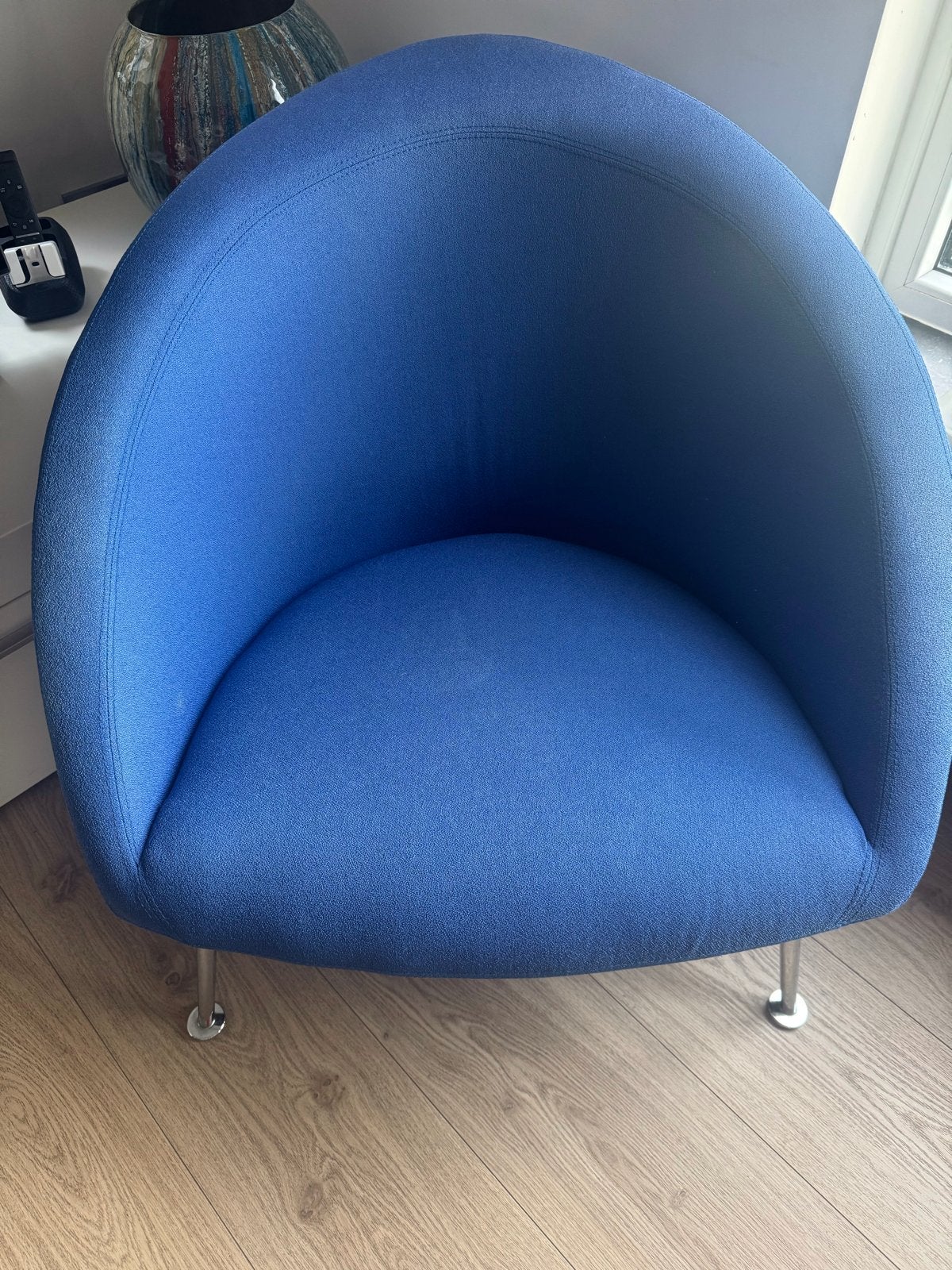 Artifort Hanna fauteuil - Blauwe stof, Ophalen, Minder dan 75 cm, Zo goed als nieuw, 75 tot 100 cm