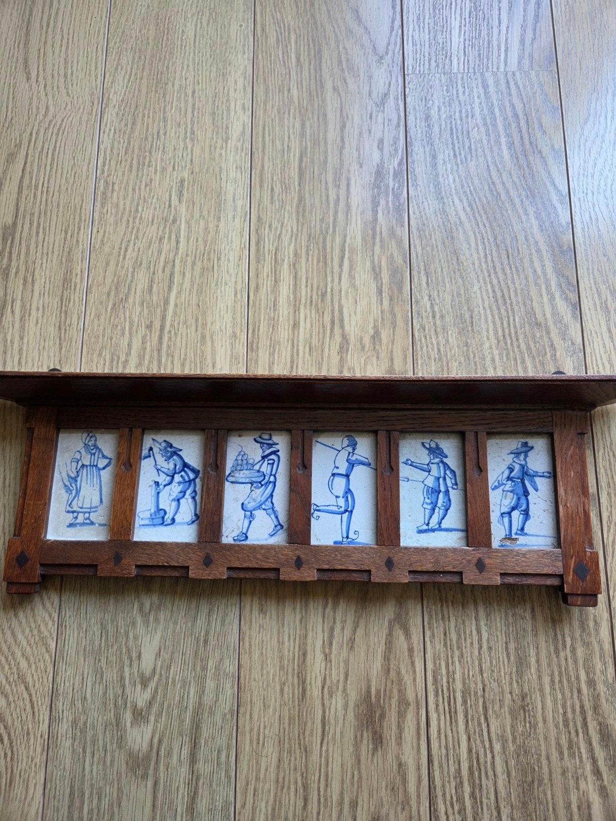 Antieke Delfts Blauwe Tegeltableau met Houten Lijst, Antiek en Kunst, Antiek | Wandborden en Tegels, Ophalen of Verzenden