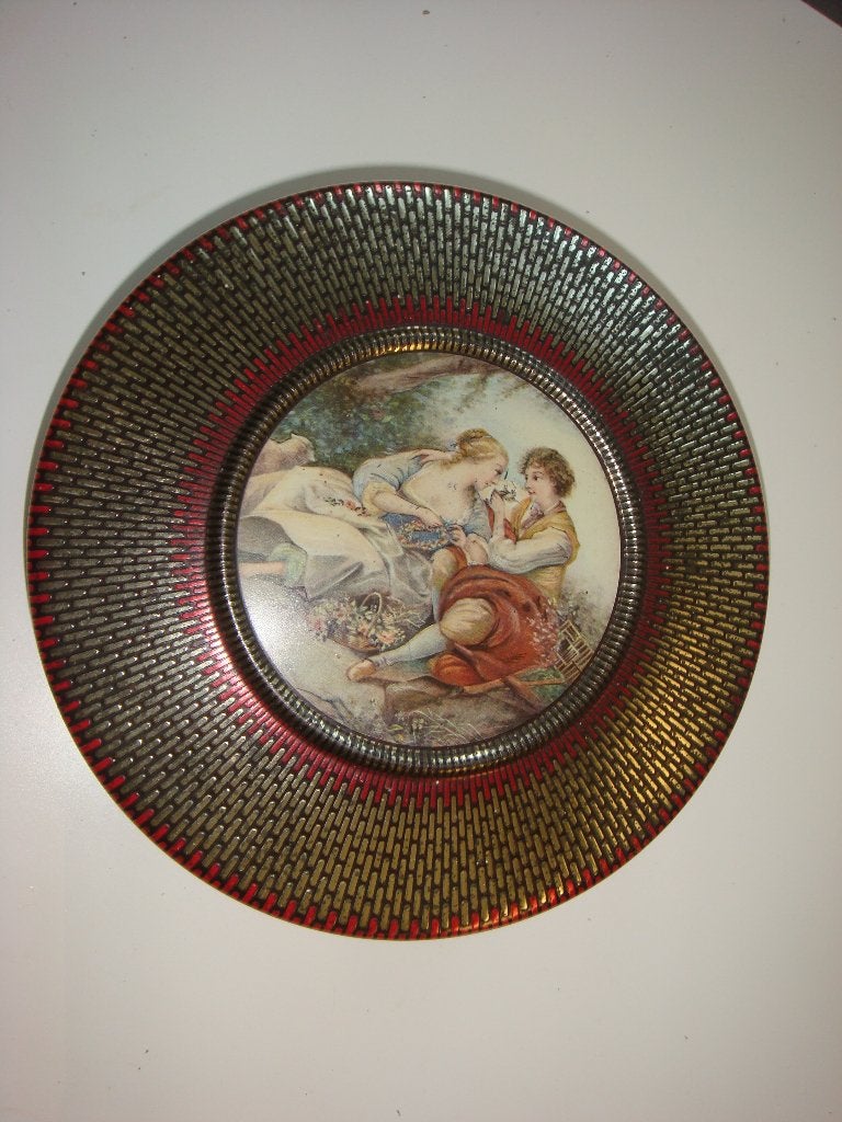 Vintage  Blik met Klassieke Afbeelding, Verzamelen, Ophalen of Verzenden, Gebruikt, Koek(jes), Overige merken