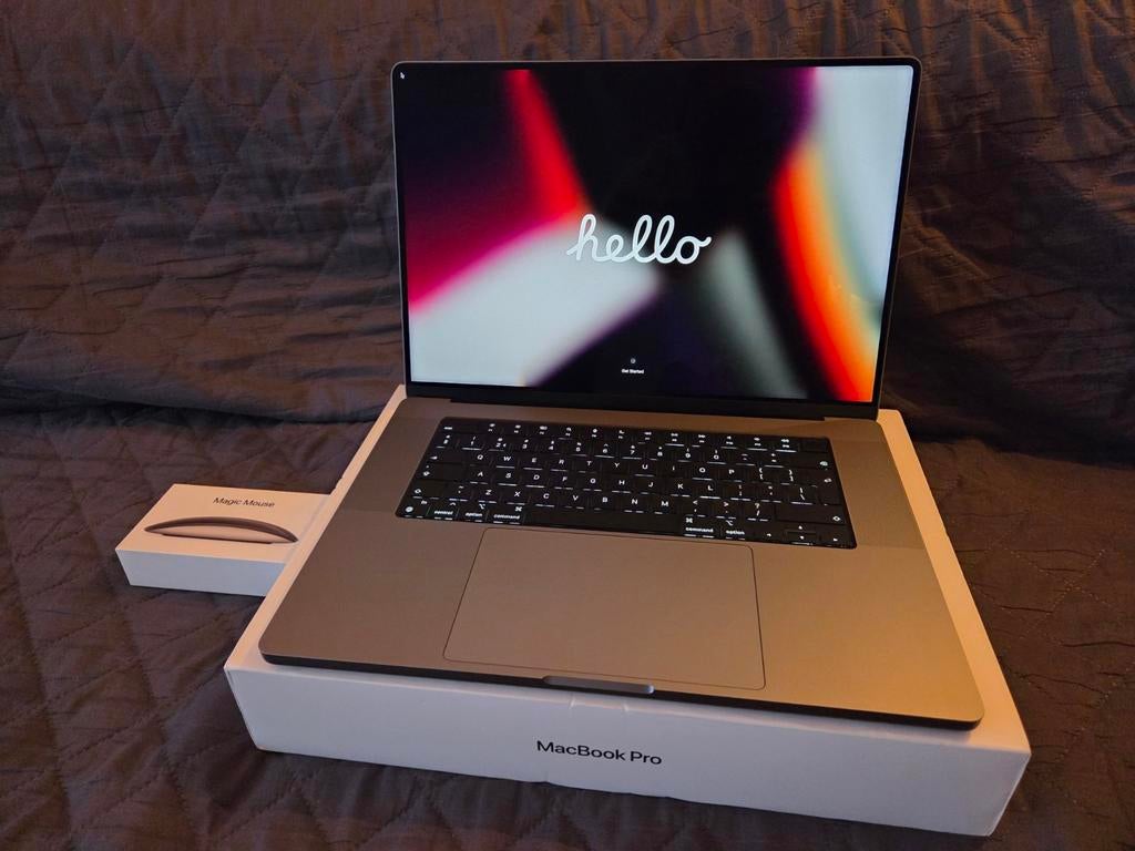 MacBook Pro 16 inch M1 (2022) – NIEUWE ACCU & LOGIC BOARD, MacBook Pro, Qwerty, 512 GB, Nieuw