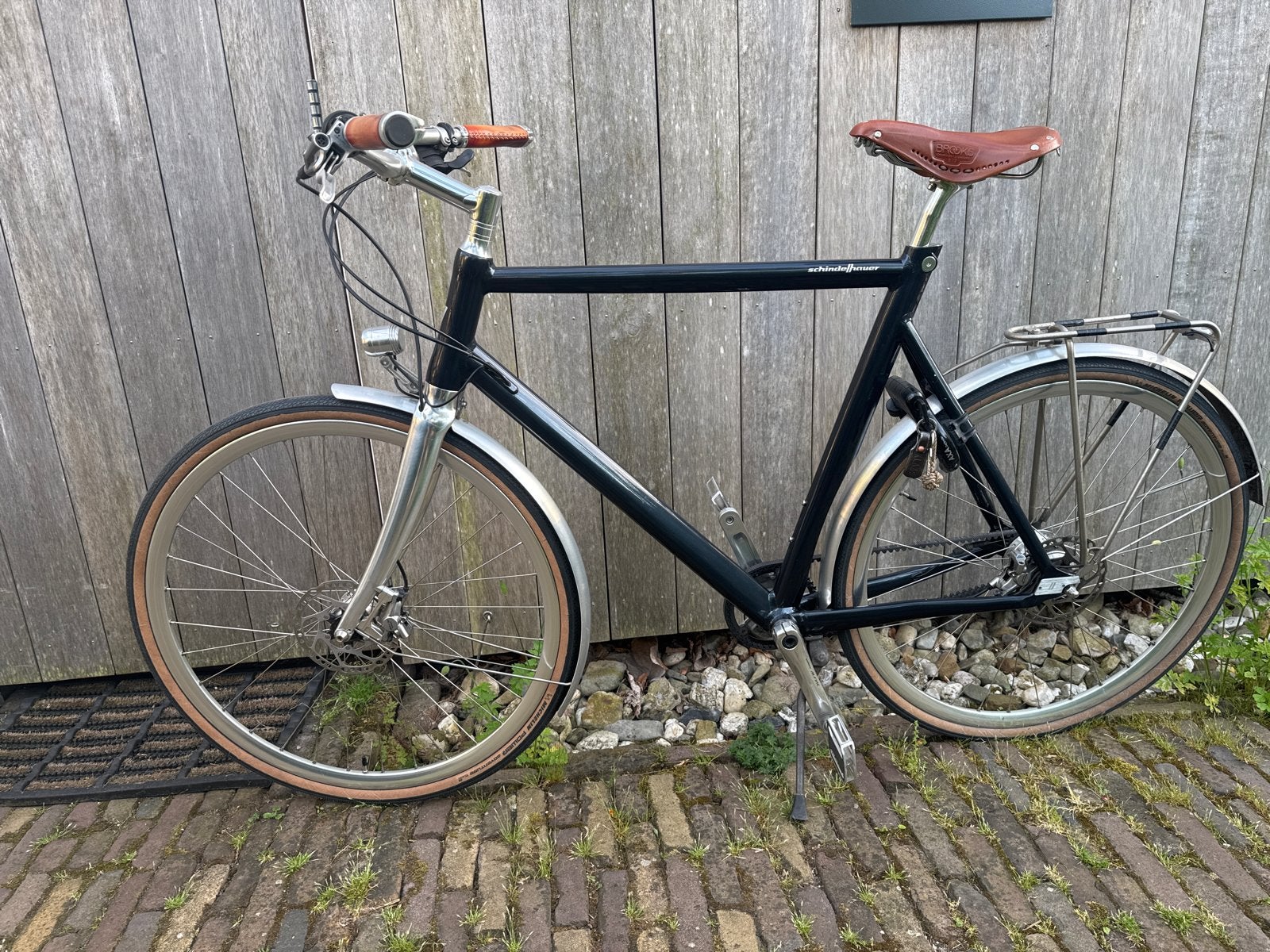 Schindelhauer herenfiets Friedrich 62cm donkerblauw, Versnellingen, Zo goed als nieuw, 61 tot 65 cm, Schijfrem