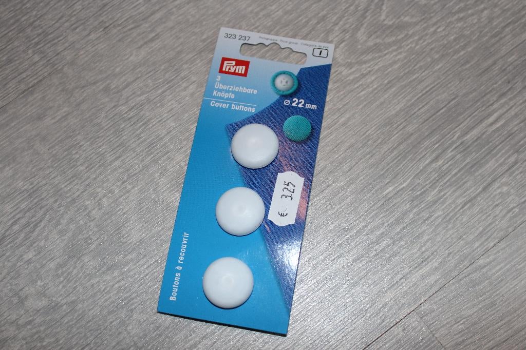Prym stofknopen kunststof 22mm - wit #1477, Ophalen of Verzenden, Nieuw, Knoop of Knopen