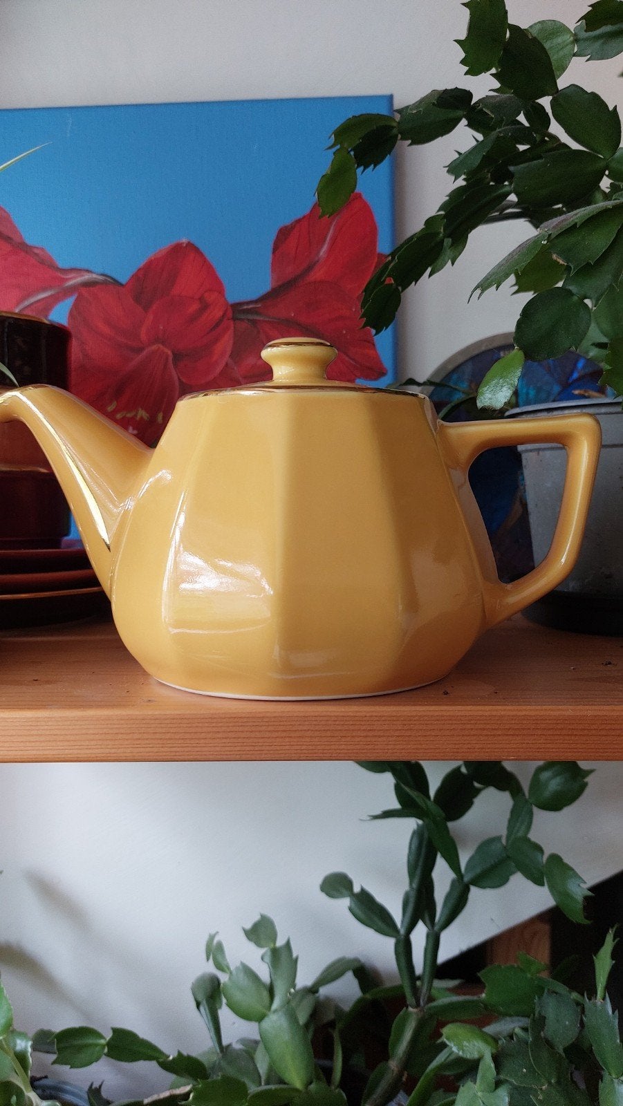Apilco flora theepot geel, Ophalen of Verzenden