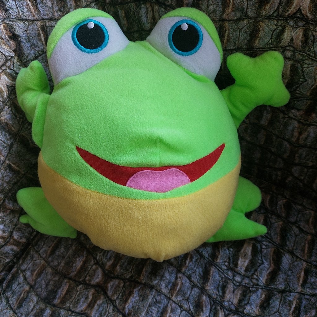 groene kikker knuffel, kan opgehangen worden, Kikker, Groen, Overige karakters, Ophalen of Verzenden
