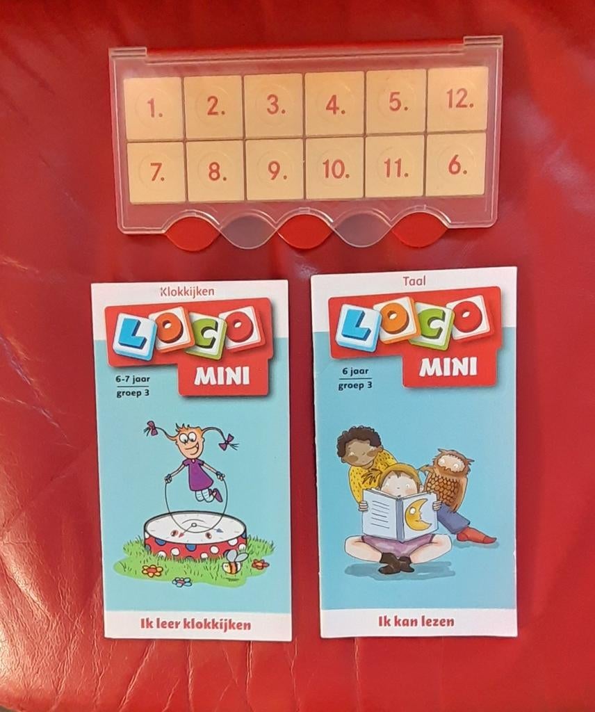 Mini Loco Basisdoos + 2 boekjes Klokkijken en Lezen, Ophalen of Verzenden, Gebruikt