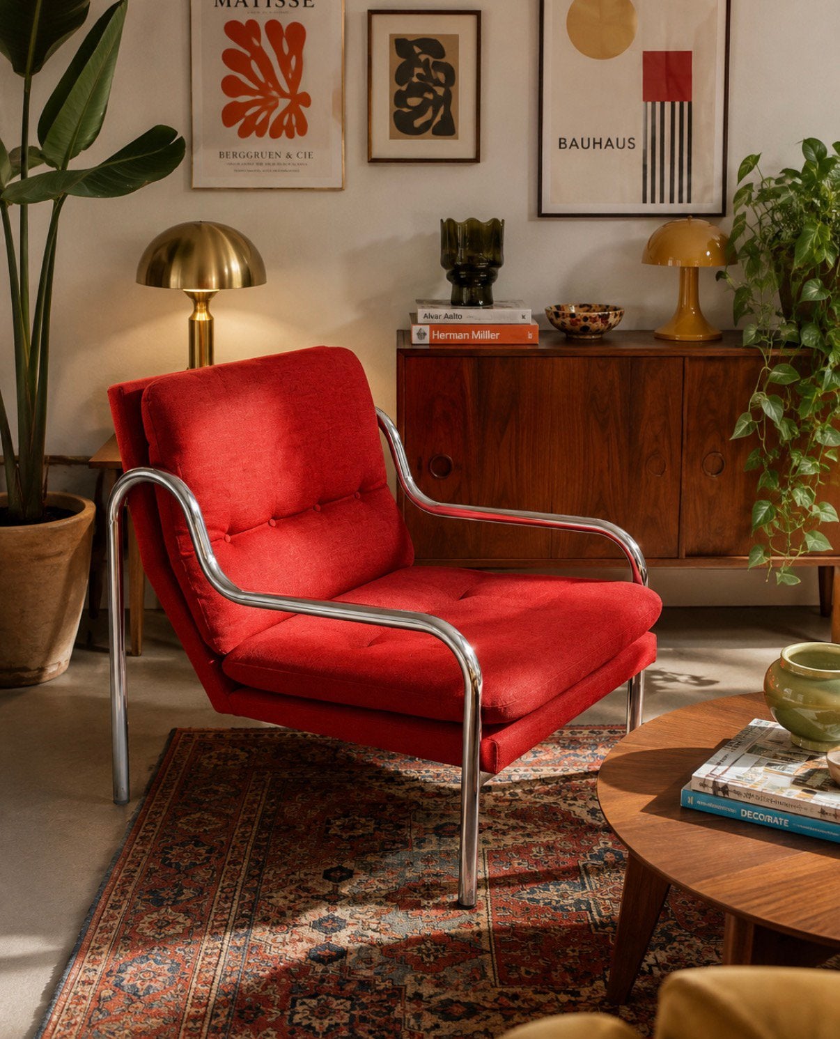 Vintage chromen design fauteuil, Gebruikt, Vintage / MidCentury, Q, Q