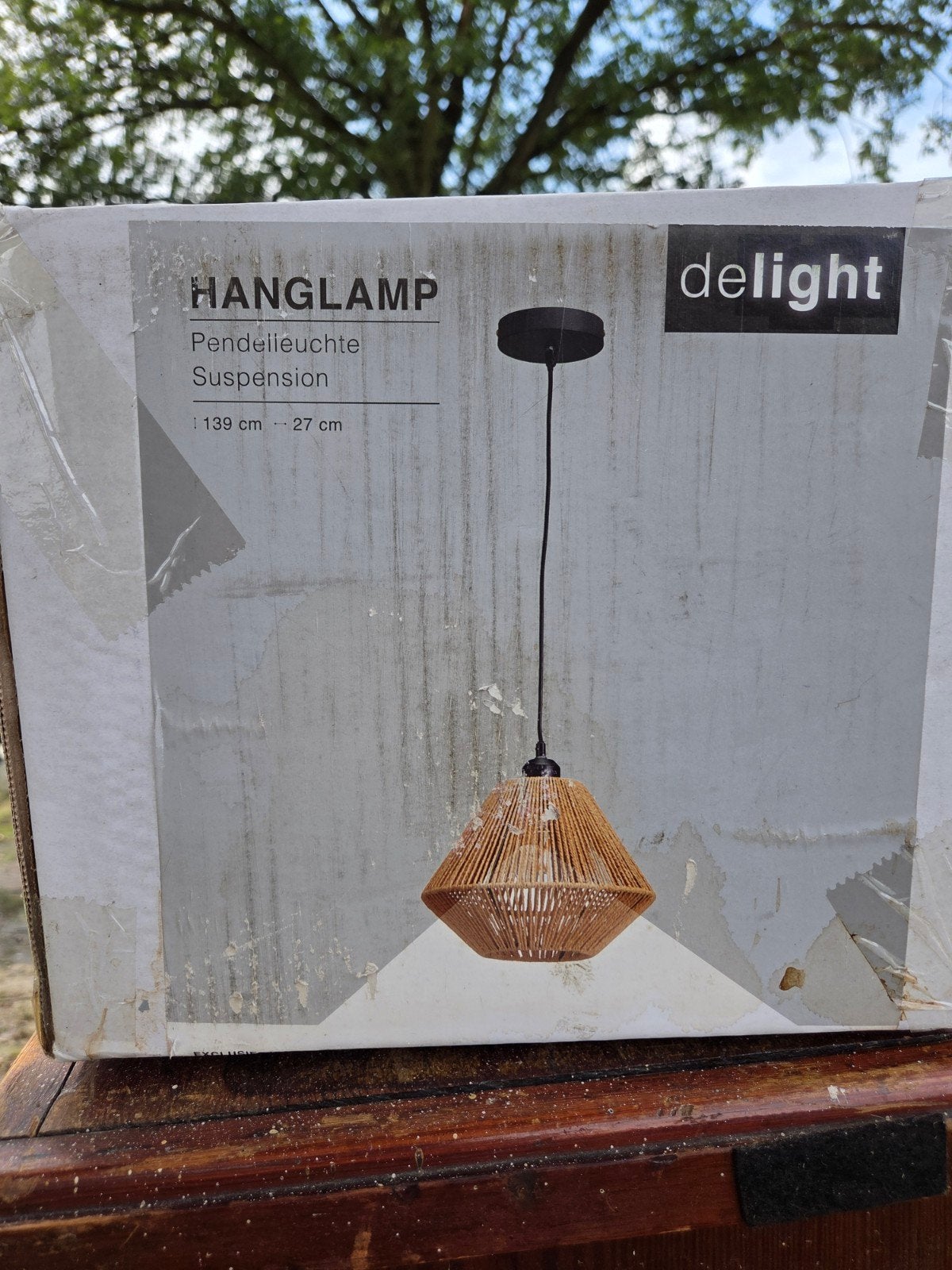 Moderne hanglamp - Delight, Ophalen, Natuurlijk materiaal, Nieuw, E27 (groot)