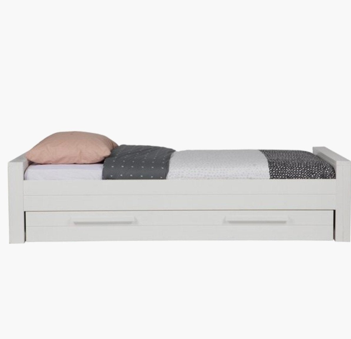 wood bed 1 persoons, 85 tot 100 cm, Zo goed als nieuw, 180 cm of meer, Ophalen