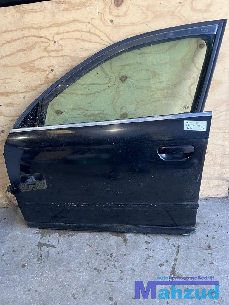 AUDI A4 B7 Sedan ZWART LZ9Y Links voor deur portier 2005-200, Gebruikt, Deur, AUDI AG, Voor