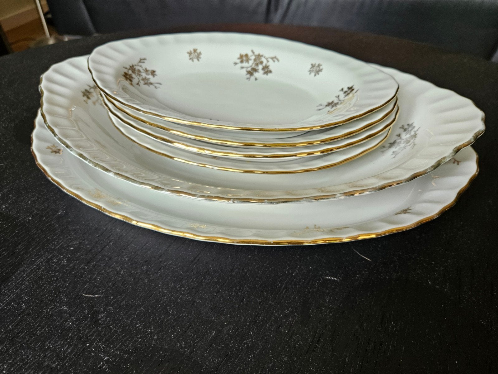 Mosa Maastricht Porseleinen Schalen Set - Goud Bloemen, Ophalen