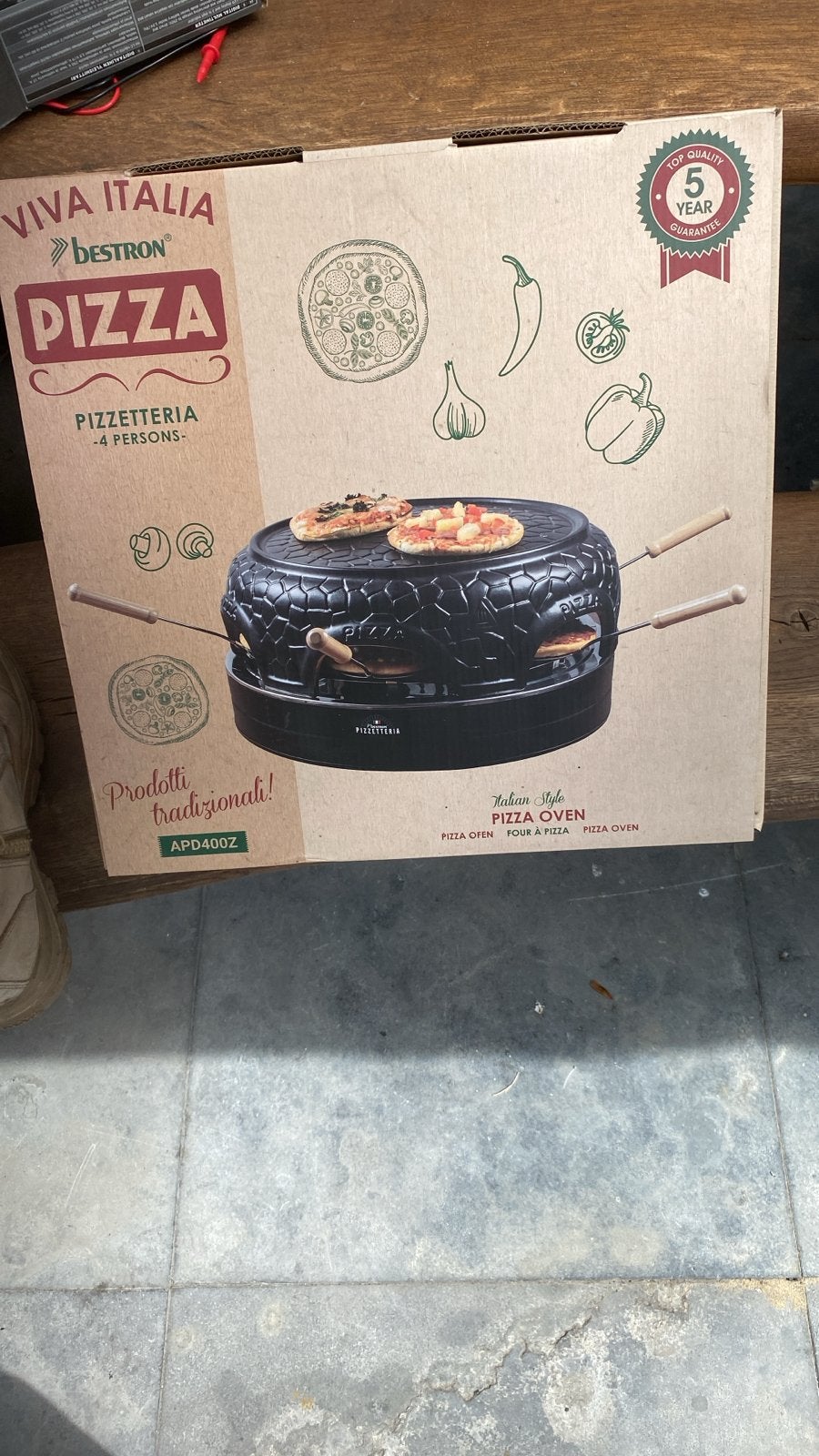 Pizzarette 4 personen nieuw in doos - Bestron Viva Italia, Ophalen, Nieuw, Overige merken, Pizzaoven