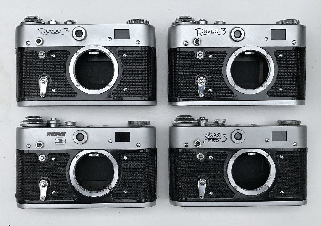 FED en ZORKI Soviet ("Leica inspired") body's -> zie foto's, Audio, Tv en Foto, Fotocamera's Analoog, Ophalen of Verzenden, Compact