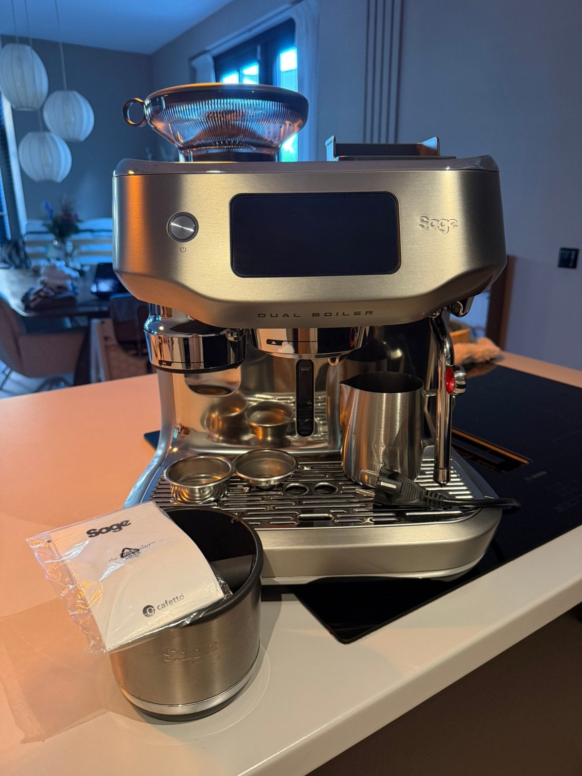 Sage Oracle dual boiler brushed stainless steel., Ophalen, Espresso apparaat, Koffiebonen, Zo goed als nieuw