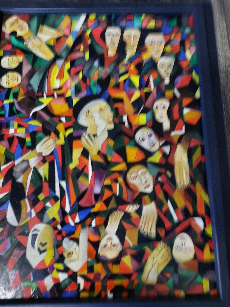 APART SCHILDERIJ, Figuren, Hout, Ophalen of Verzenden, Olieverf
