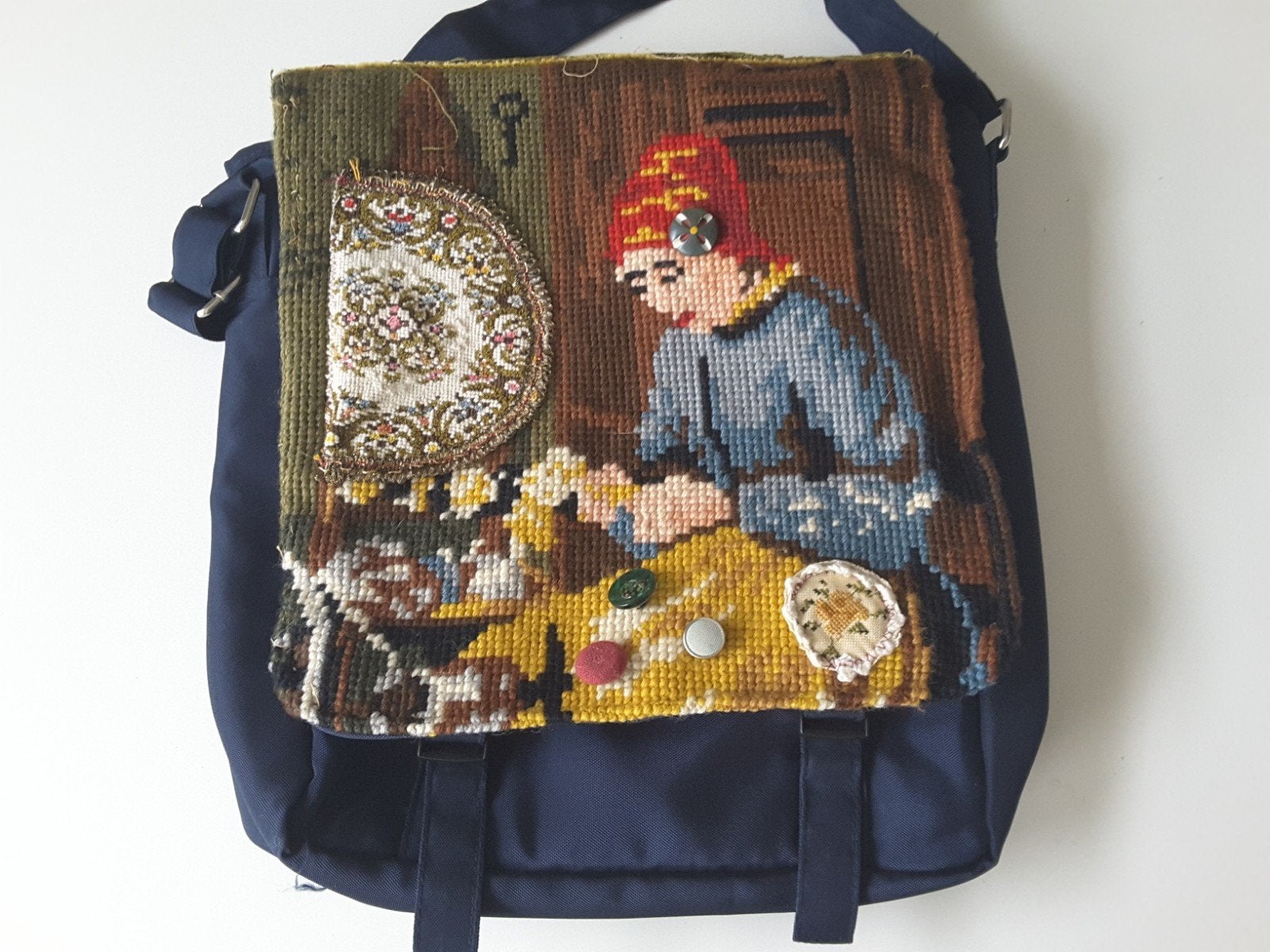 Unieke tas met handgemaakt borduursel, Ophalen of Verzenden