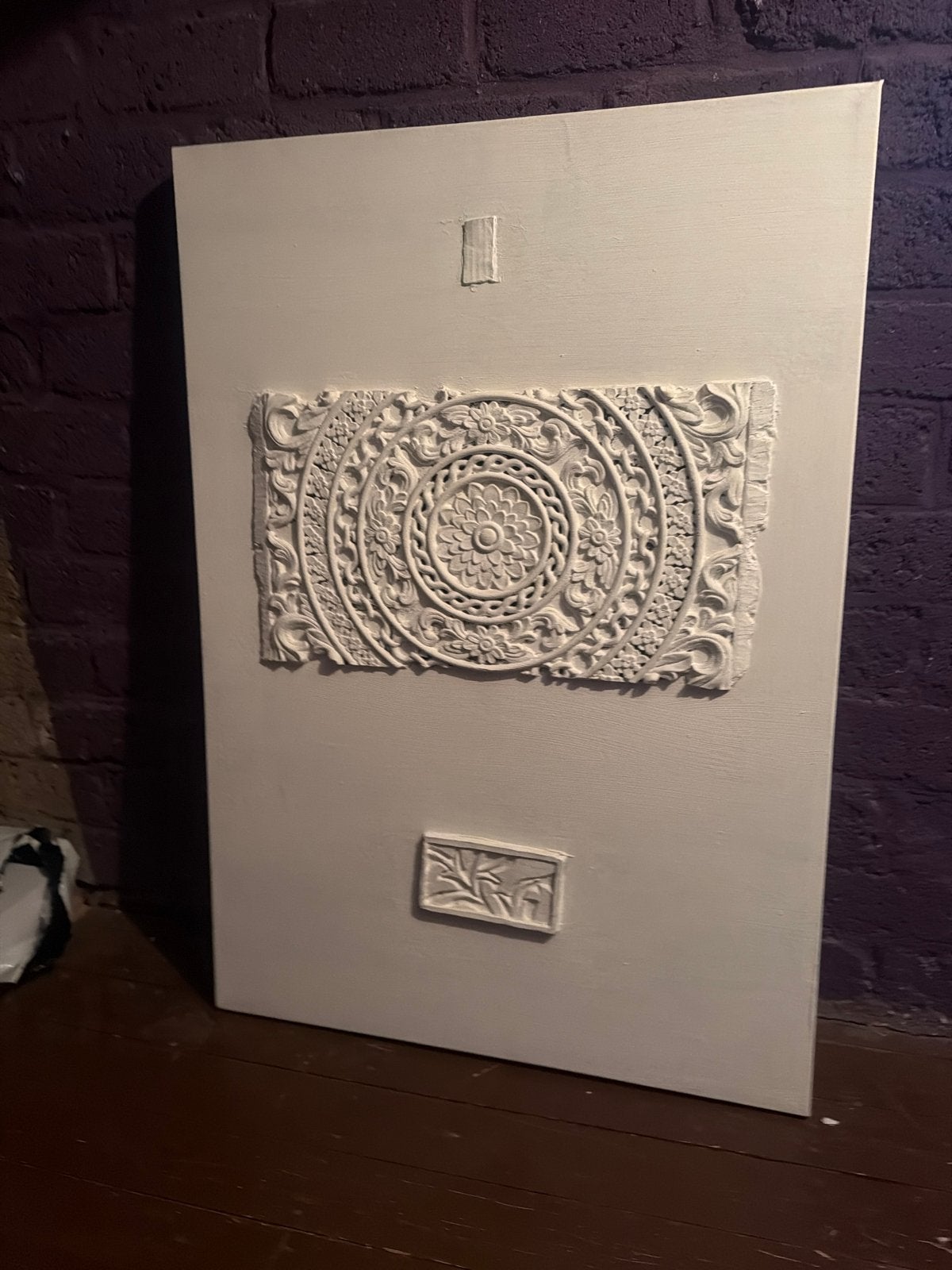 Decoratief Wandpaneel met Ornamenten - Wit, Ophalen, Hout, Klassiek, Zo goed als nieuw