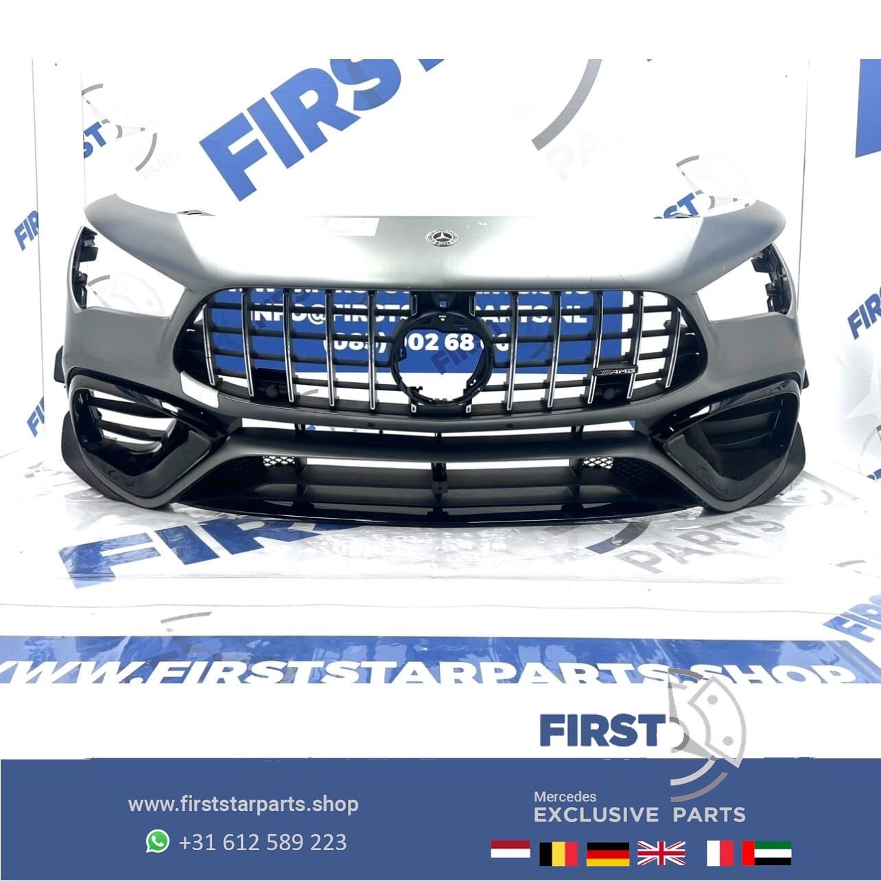 A1188800002 W118 CLA45 CLA45S AMG AERO VOORBUMPER MAGNO GRIJ, Gebruikt, -, Voor, Ophalen of Verzenden