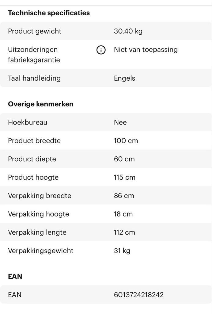 Verstelbaar Zit-Sta Bureau 100cm Zwart - Als Nieuw, Huis en Inrichting, Bureaus, Ophalen, In hoogte verstelbaar, Zo goed als nieuw