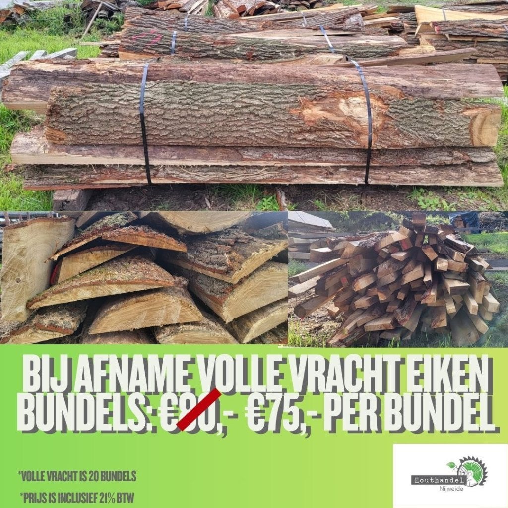 Brandhoutbundels, Tuin en Terras, Minder dan 3 m³, Ophalen, Eikenhout, Stammen