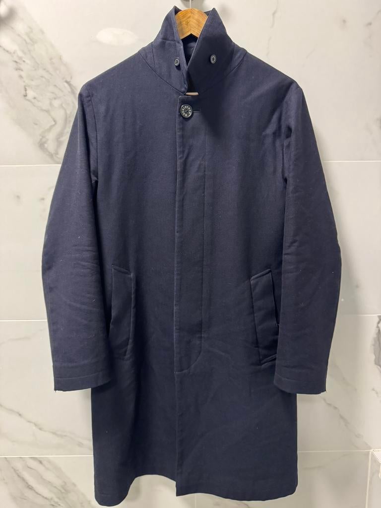 Mackintosh Loro Piana Coat (Navy, Size 36, Made in Scotland), Kleding | Heren, Jassen | Winter, Ophalen of Verzenden, Gedragen