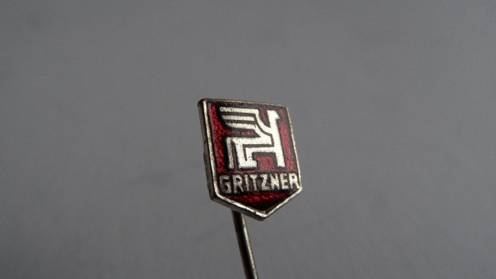 Gritzner oldtimerbromfiets speld, geëmailleerd, Verzenden, Gebruikt, Merk, Speldje of Pin