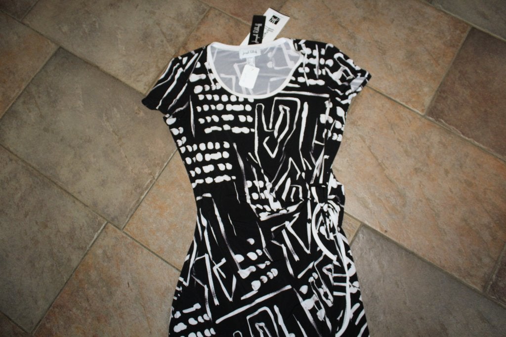 Joseph Ribkoff chique stretch wit/zwarte jurk mt 40, Kleding | Dames, Jurken, Maat 38/40 (M), Overige kleuren, Verzenden, .