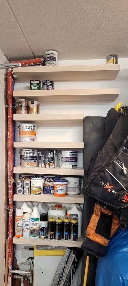 Peko Bigboard Wandplanken in wit eiken en zwart eiken, Ophalen, Nieuw
