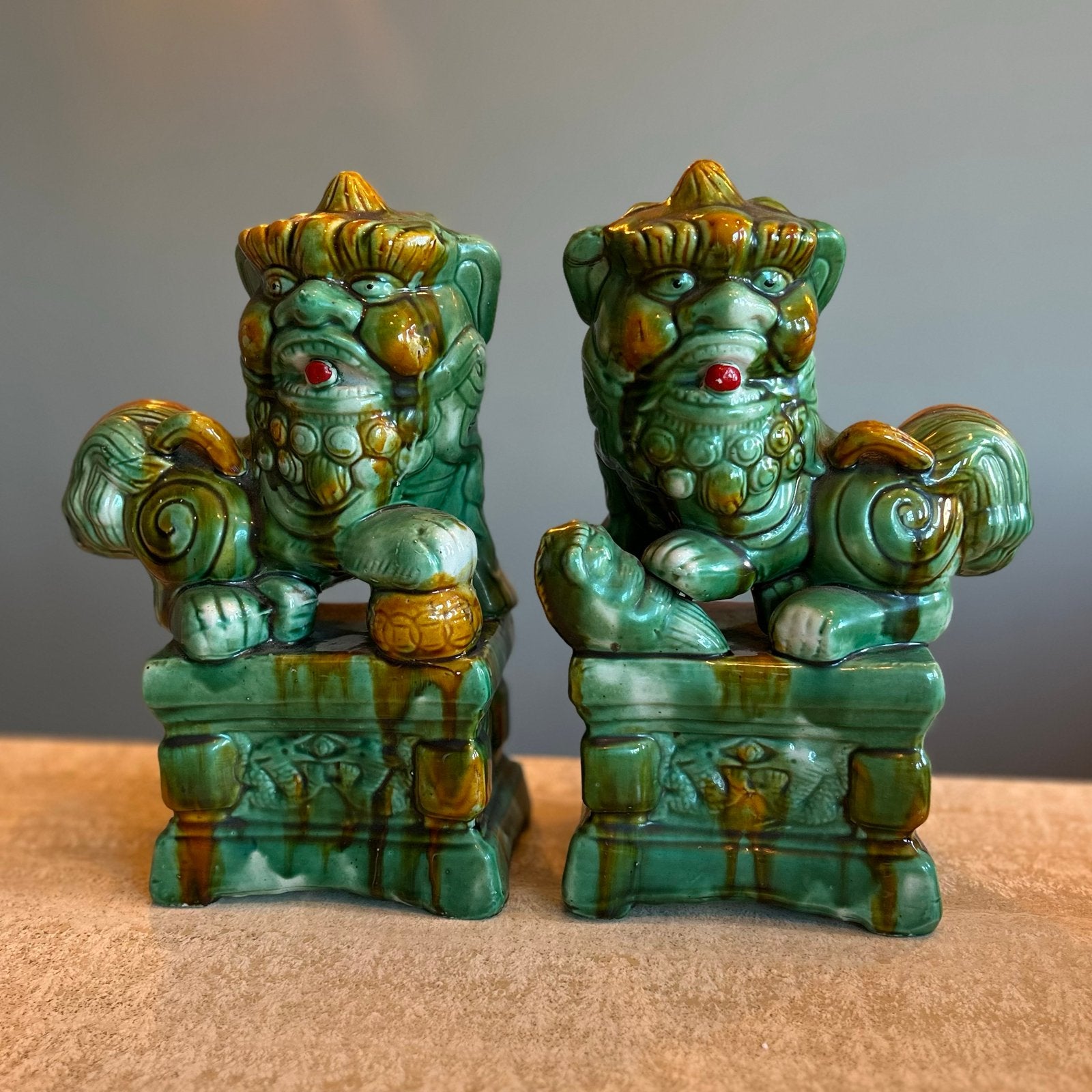 Authentieke Foo Dogs (tempelhonden) - 27 cm hoog, Ophalen