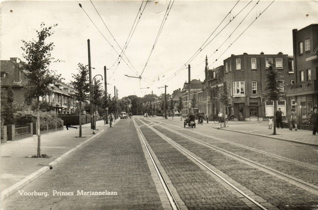 Voorburg, Prinses Mariannelaan - 1957 gelopen, Verzamelen, Ophalen of Verzenden, 1940 tot 1960, Gelopen, Zuid-Holland