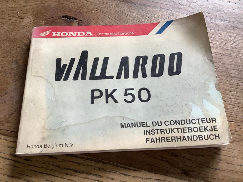 Honda Wallaroo PK 50 Instructieboekje Handleiding, Verzenden, Gebruikt