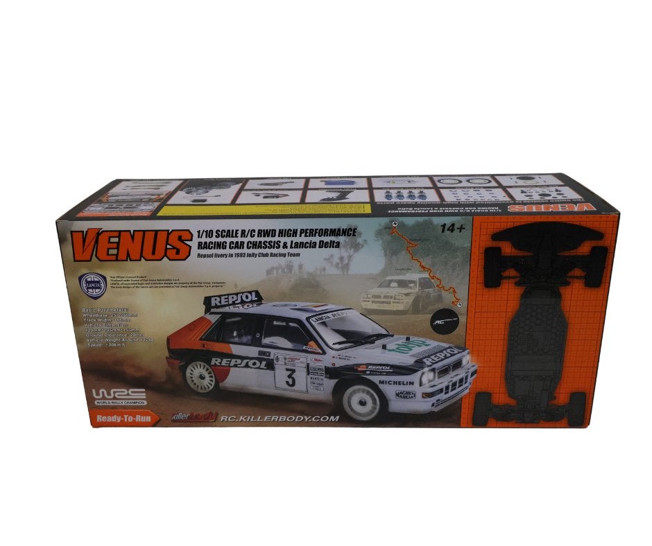 Killerbody VENUS Lancia Delta Rally 2WD KB48837R, Elektro, Verzenden, Nieuw, Schaal 1:10