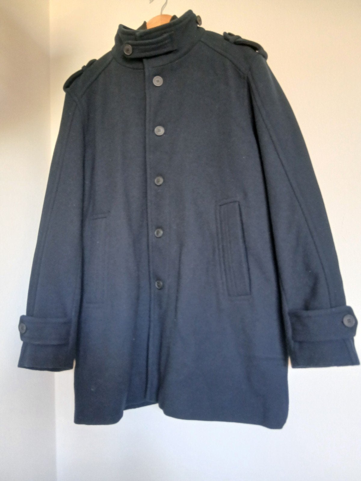 Stijlvolle Wollen Herenjas - Donkerblauw - Maat XXL, Kleding | Heren, Blauw, SELECTED / HOMME, Overige maten, Ophalen of Verzenden
