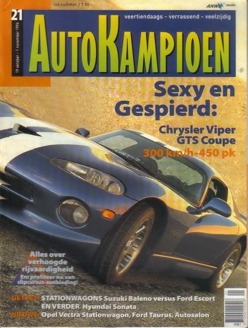 Autokampioen 21 1996 : Chrysler Dodge Viper - Kaiser Frazer, Ophalen of Verzenden, Gelezen, Algemeen