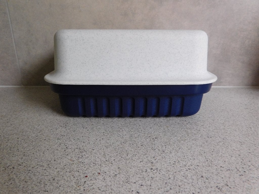 Tupperware Kornuit Kaasdoos Creme Indigo, Ophalen of Verzenden, Zo goed als nieuw, Blauw, Overige typen