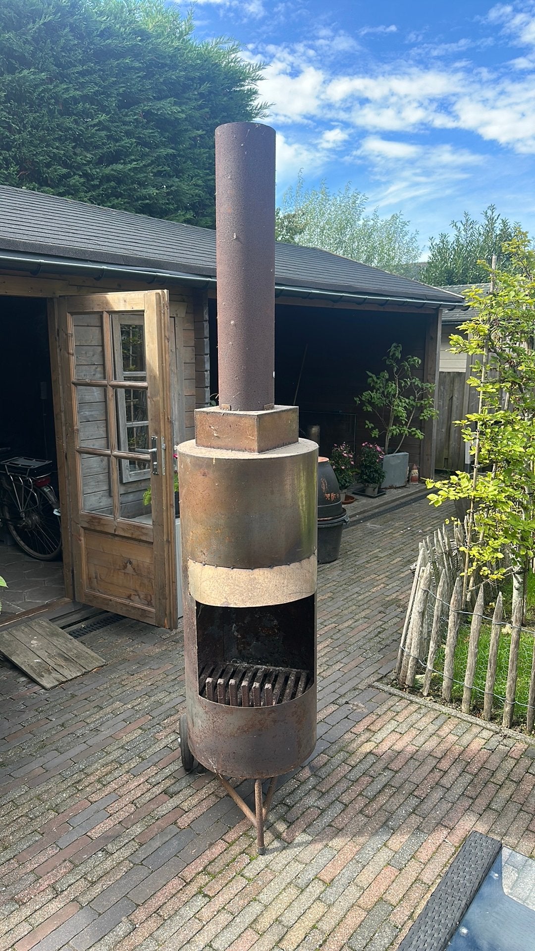 Buiten kachel, houtkachel open haard, Tuin en Terras, Tuinhaarden, Ophalen, Gebruikt