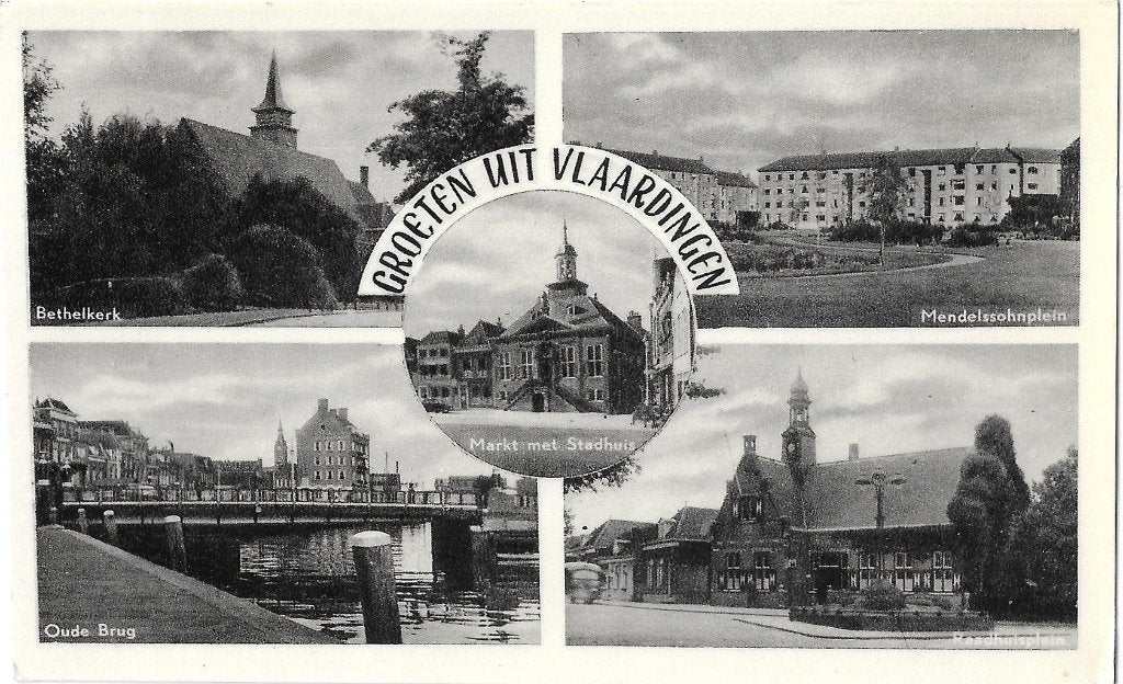 AK Vlaardingen - Groeten uit.....Markt met Stadhuis, Verzenden, 1960 tot 1980, Gelopen, Zuid-Holland