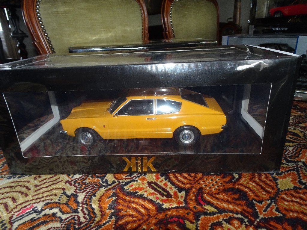 MOOIE FORD  TAUNUS L COUPE 1971 OKER GEEL1;18 KK-SCALE, Ophalen of Verzenden, Zo goed als nieuw, Auto, Overige merken
