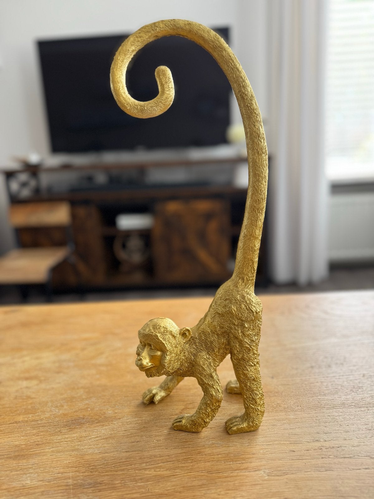 Gouden Decoratie Aapje met Lange Krulstaart, Ophalen, Overige materialen, Overige stijlen, Nieuw