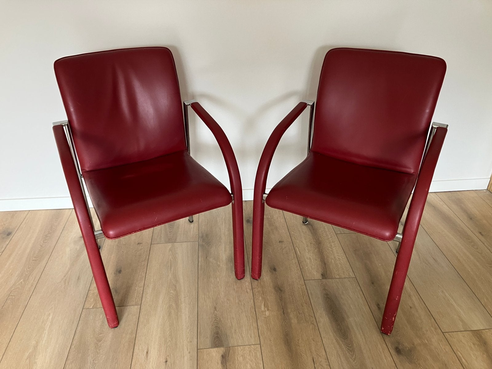 Leolux Cimaronne eetkamerstoelen 2 stuks, Ophalen, Twee, Leer, Zo goed als nieuw