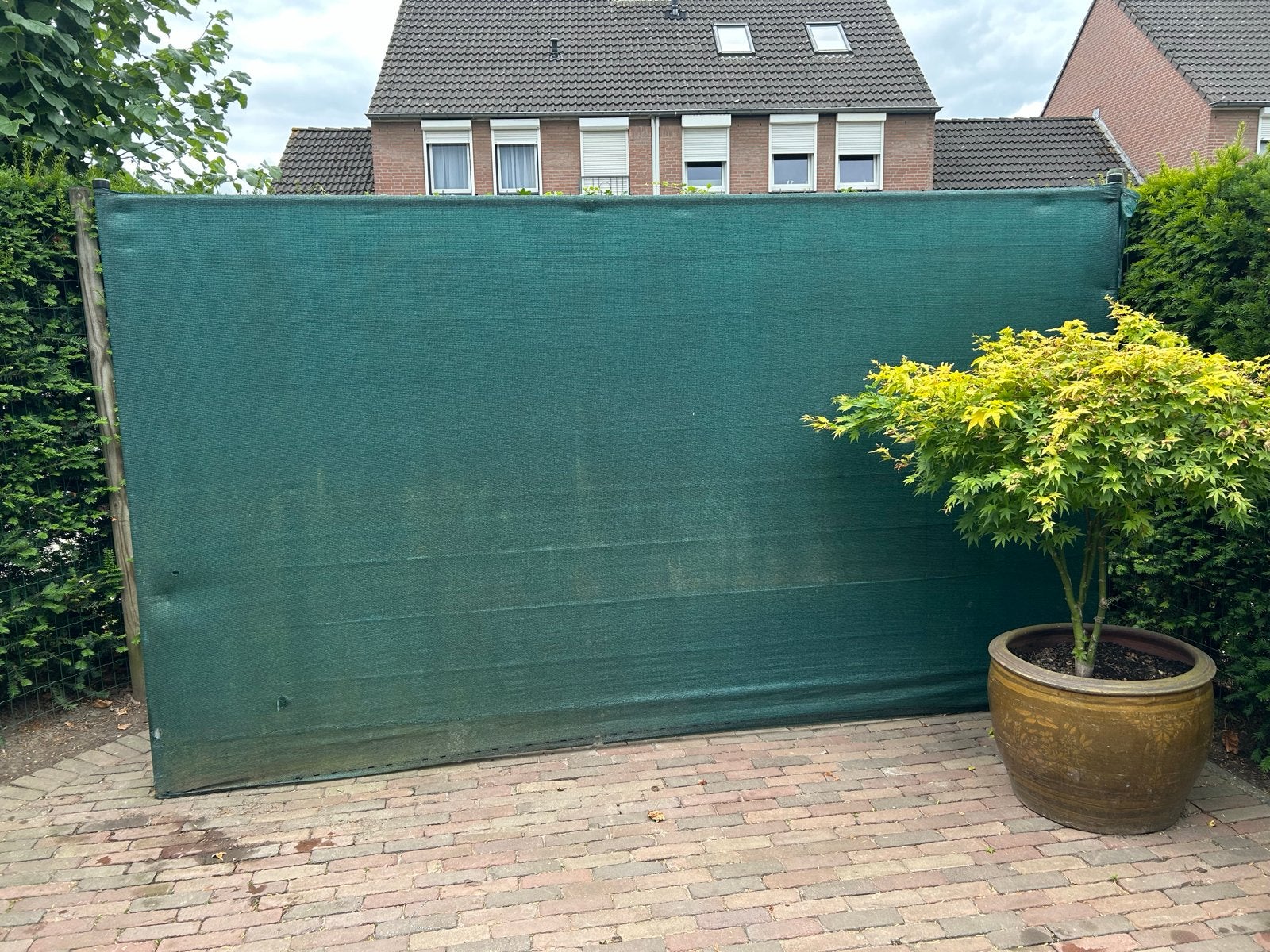 Bouwhek dubbel bekleed met gaas - 3,5m breed, 2m hoog, Tuin en Terras, Ophalen, Gebruikt, 2 meter of meer, 3 tot 6 meter