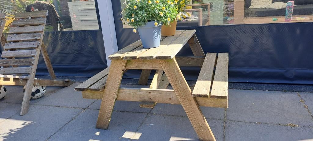 Picknick tafel.  kindertafel. Kinderpicknicktafel, Ophalen, Rechthoekig, Hout, Kinderpicknicktafel