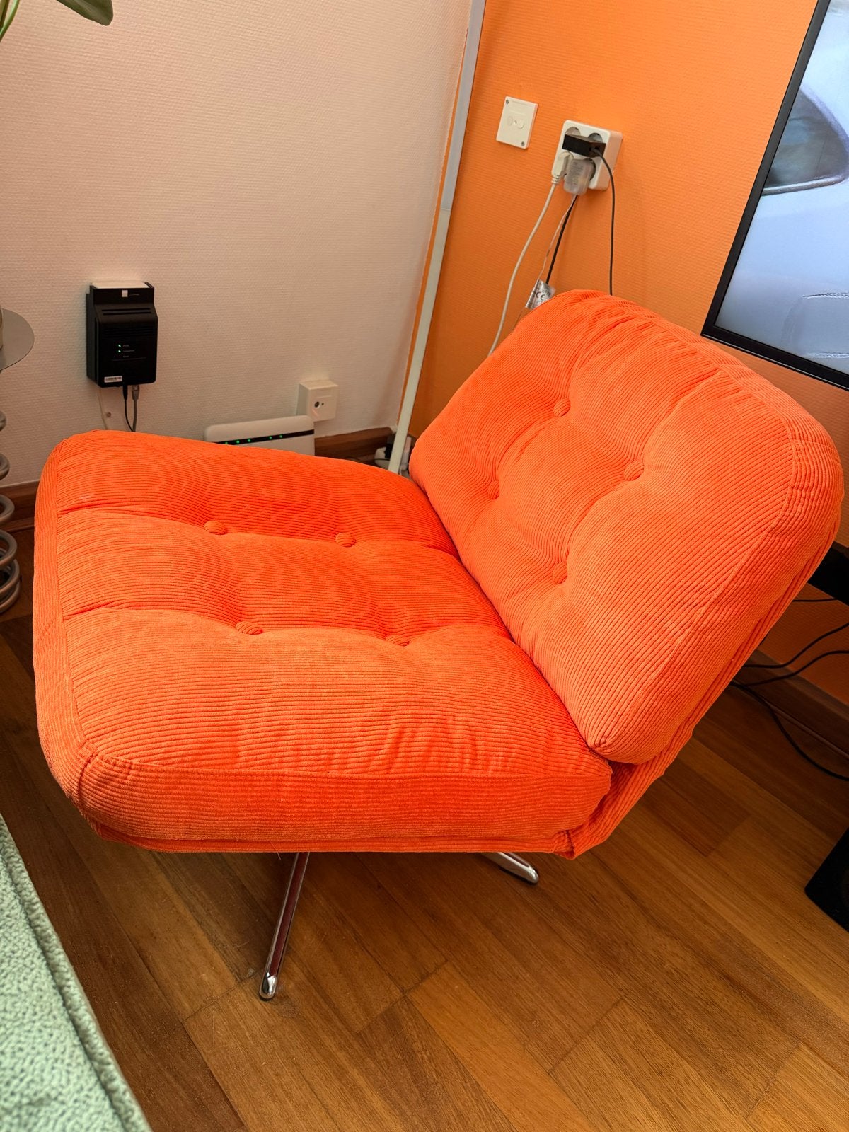 IKEA DYVLINGE fauteuil - Oranje ribstof, Huis en Inrichting, Ophalen, Overige kleuren, Zo goed als nieuw, Eén