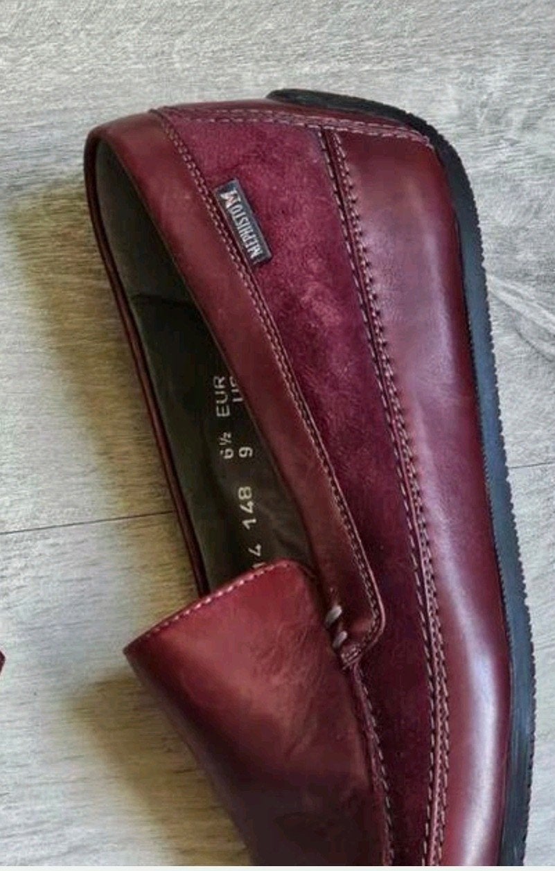 Mephisto instappers maat 6 5 (39.5) bordeauxrood leer, Kleding | Dames, Schoenen, Durea, Instappers, Ophalen of Verzenden, Zo goed als nieuw