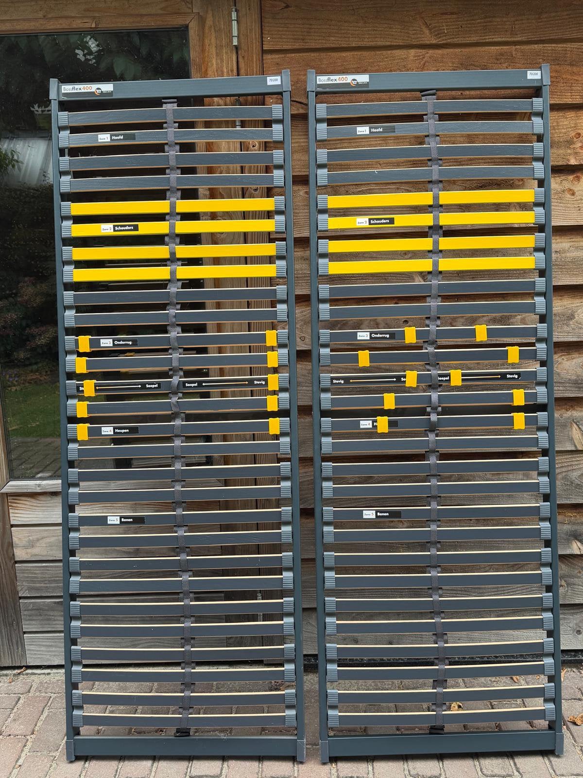 2 Lattenbodems Bossflex Vlak BeterBed 70x200, Ophalen, Tweepersoons, 140 cm, Zo goed als nieuw