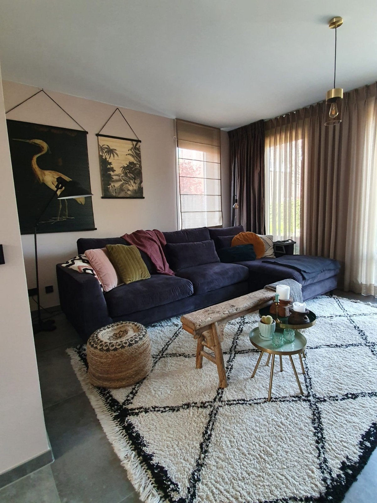 Mooie velours hoekbank in zeer goede staat, Huis en Inrichting, Banken | Bankstellen, 100 tot 125 cm, Hoekbank, 300 cm of meer