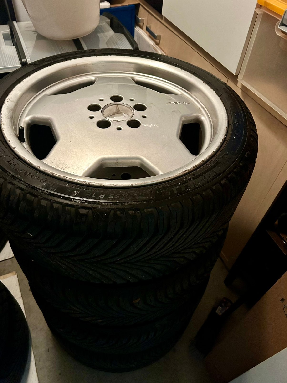 18 inch AMG Monoblock Styling 2 Breedset R129 W210 W124 E500, Ophalen, Gebruikt, Mercedes-Benz