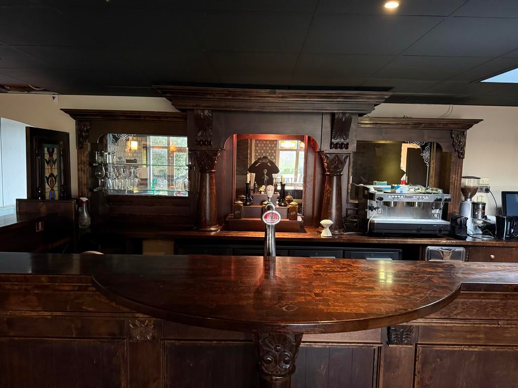 Complete bar met achterwand - Klassiek houten design, Ophalen, Gebruikt