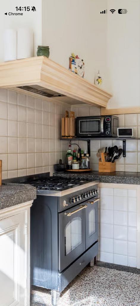 Fratelli Onofri Fornuis 90cm Dubbele Oven Antraciet/Goud, Ophalen, Gebruikt, 60 cm of meer, Gas