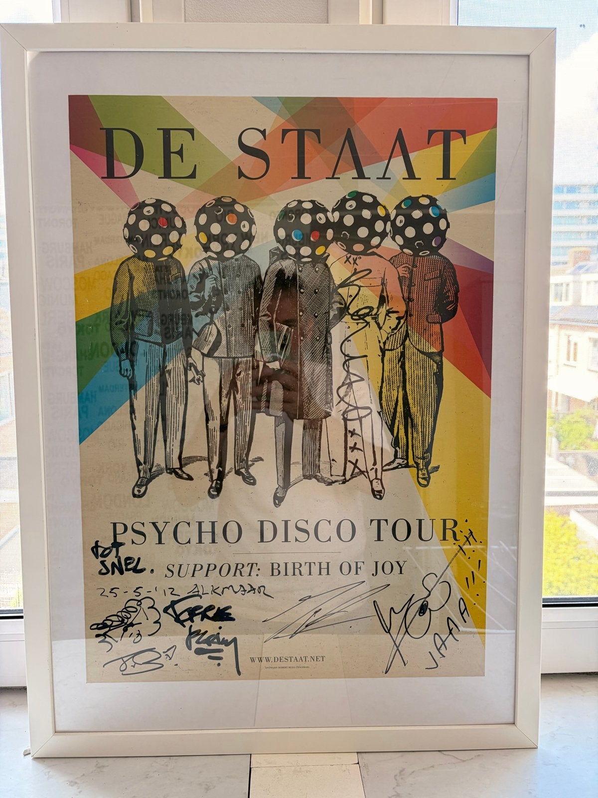 De Staat poster met handtekeningen, 25-05-2012 Alkmaar, Met lijst, Ophalen of Verzenden, A1 t/m A3, Muziek