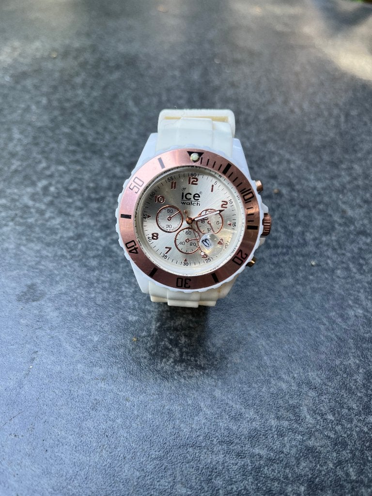 ice watch horloge dames heren vintage witte horloges, Overige merken, Kunststof, Gebruikt, Polshorloge